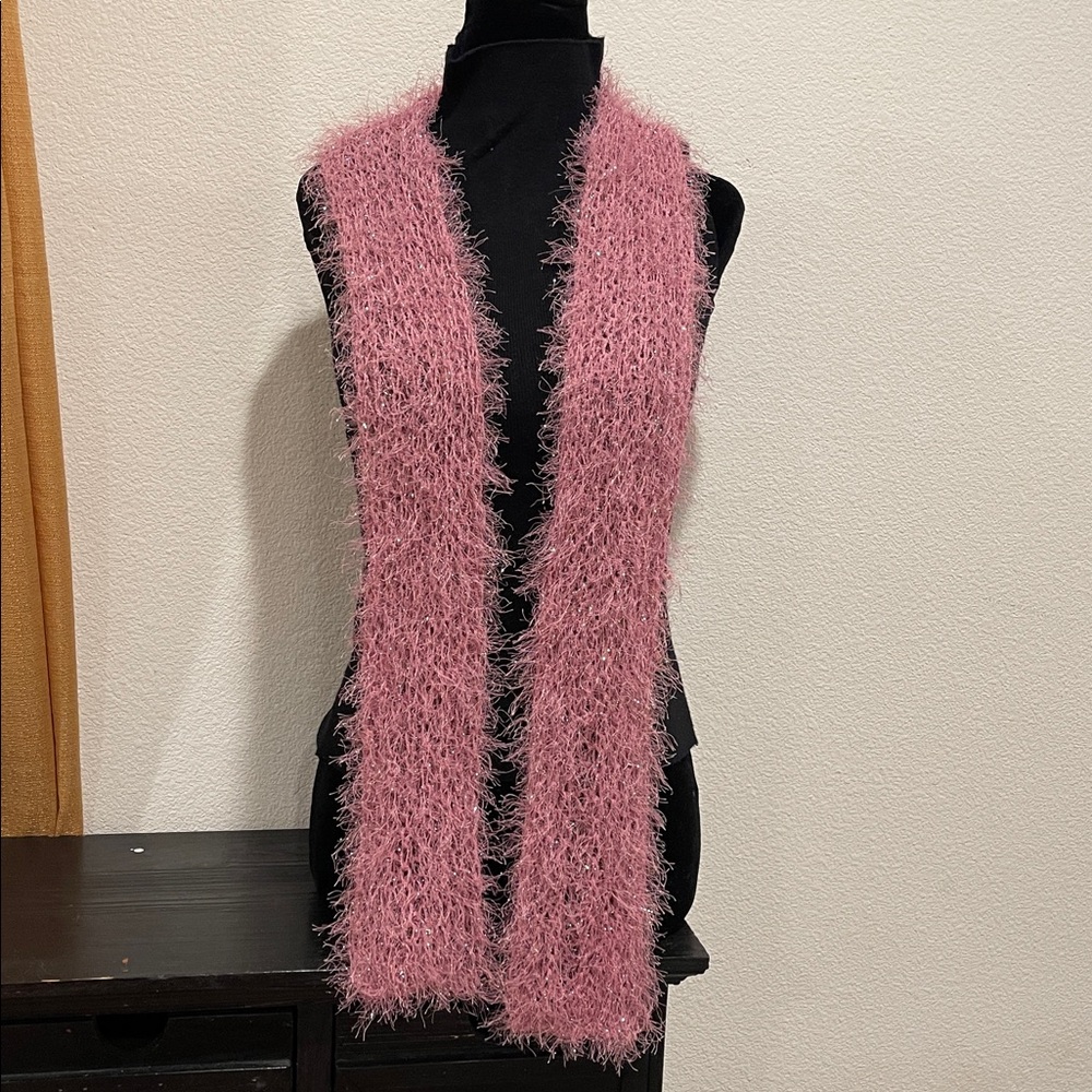 Pink Fuzzy Scarf - Picture 2 of 6